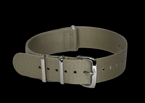 18mm Olive NATO Military Watch Strap with Covert Non Reflective Black PVD fittings